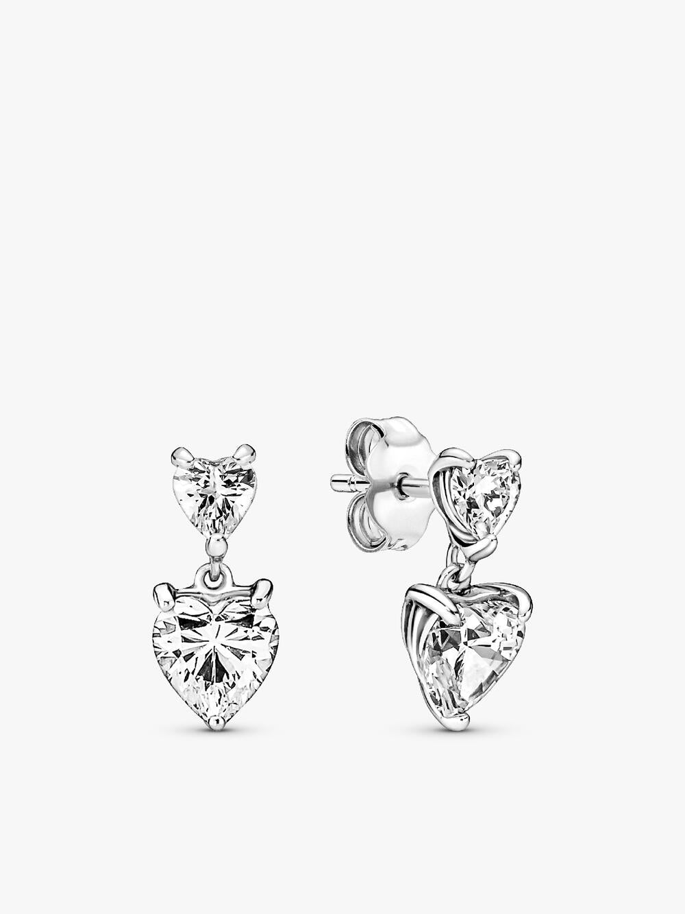 Pavé Heart Hoop Earrings